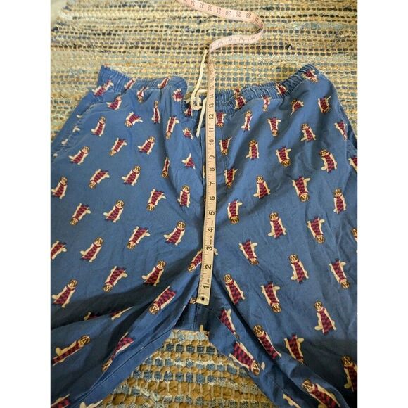 GAP for Good Christmas Sleep Lounge PJ Pants Mens L Blue Bulldog Scarf Jammies - Picture 5 of 8